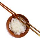 Photo: bowl with rice and chopsticks