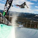 Photo: Brita Sigourney doing a trick in the half-pipe.