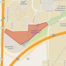 Map: Mosquito spray zone, southwest corner of Davis campus