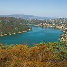 View of a lake from a hillside