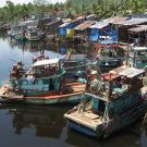 Two fishing vessels at dock