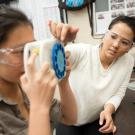 A photo of Rose Truong with VisionFinder.