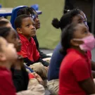 Black children in classroom at St. HOPE's Public School 7, Sacramento