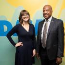 Alyssa Weakley standing next to Chancellor Gary May