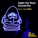 Ad creative for Neon Light from the Arneson Eggheads Collection featuring the headline "Light up your creativity"