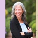 Woman stands with arms crossed on the left; book cover of Native Nations on the right
