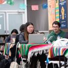 Three Students study at tables in the Center for Chicanx and Latinx Academic Student Success