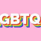LGBTQ+ graphic with pink background