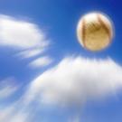 Baseball flying through the air