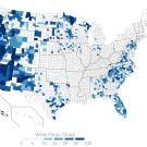 Blue and White map of United States showing Wells Fargo exposure