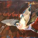 Hawk depicted in artwork