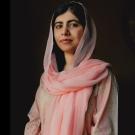 Woman with dark background