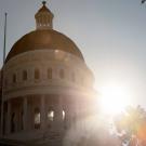 Sunlight peeks through the California State Capitol dome