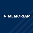 Graphic with blue background and text reading "in memoriam"