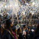 Confetti rains down.