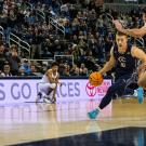 Basketball players playing