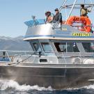 Research boat on Lake Tahoe