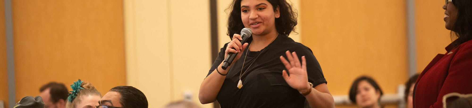 A sociology student adresses her peers