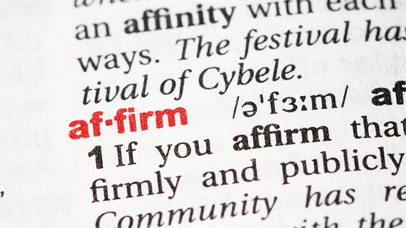 the word affirm on dictionary page