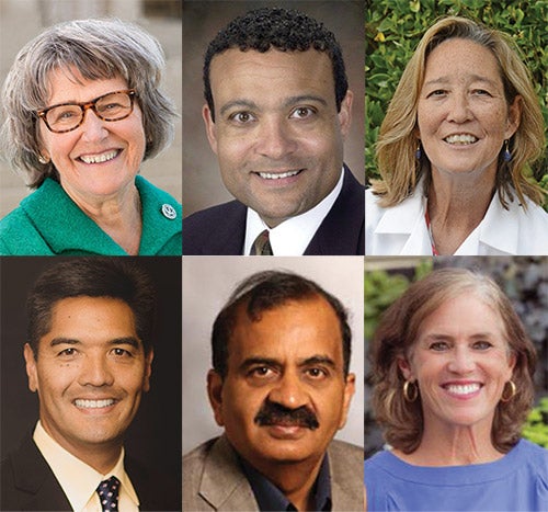 Photos of six guest speakers