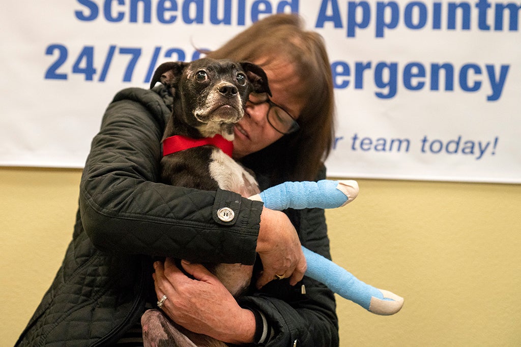Owner and dog from Camp Fire
