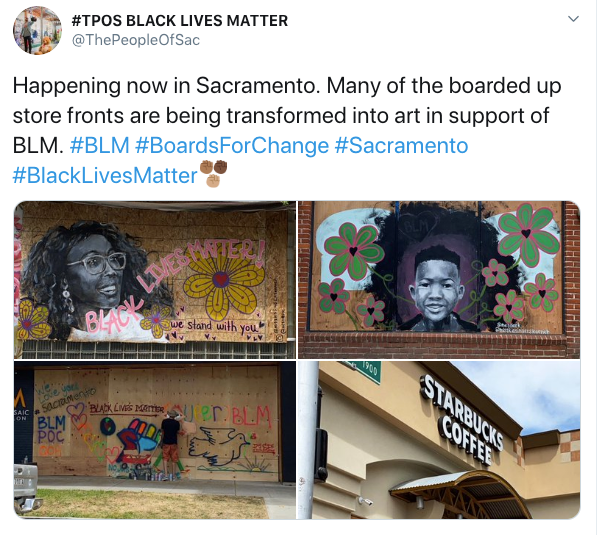 Boarded up businesses