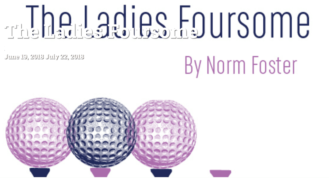 A title card reading "The Ladies Foursome" with a graphic of three teed up golf balls and one tee with the golf ball missing.
